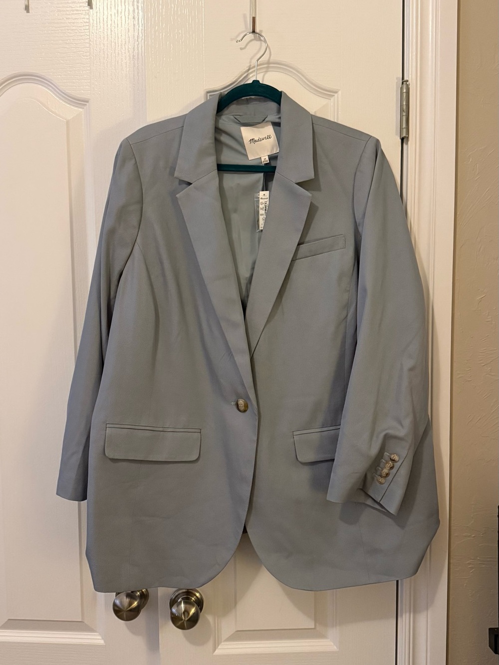 Madewell Women's Light Blue Single-Button Blazer